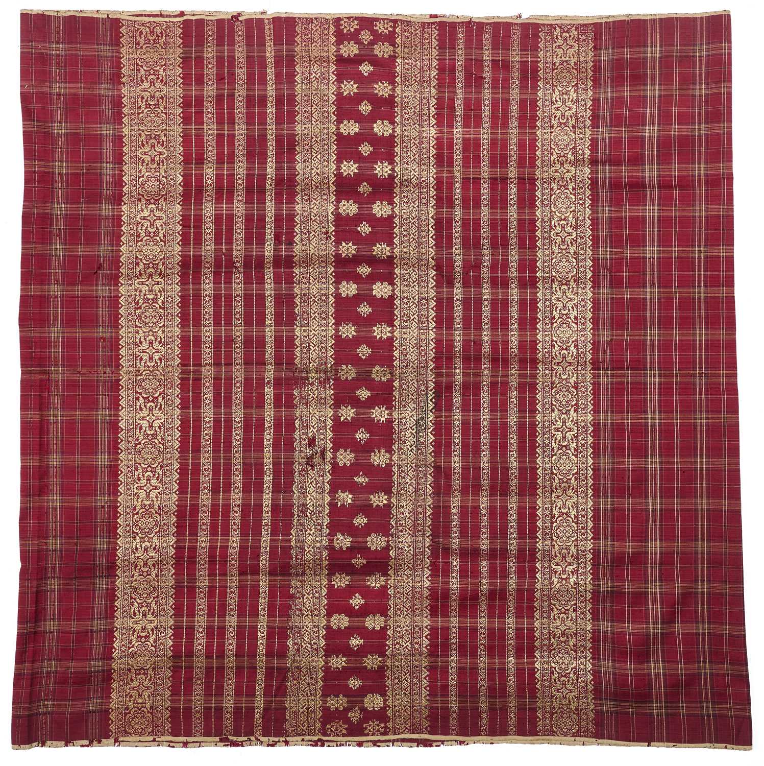 Lot 267 - A SILK BROCADE SONGKET SARONG, KALIMANTAN, BORNEO, INDONESIA, CIRCA 1900