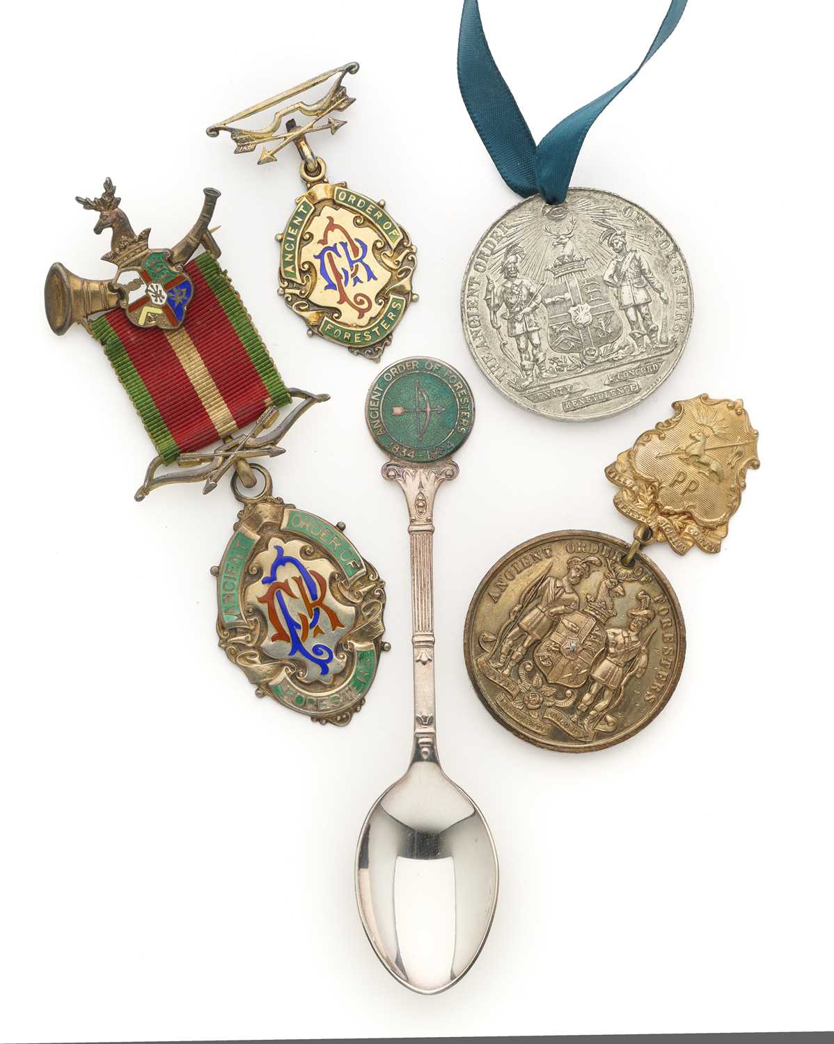 Lot 29 - A COLLECTION OF ANCIENT ORDER OF FORESTERS MEDALS AND MEMORABILIA