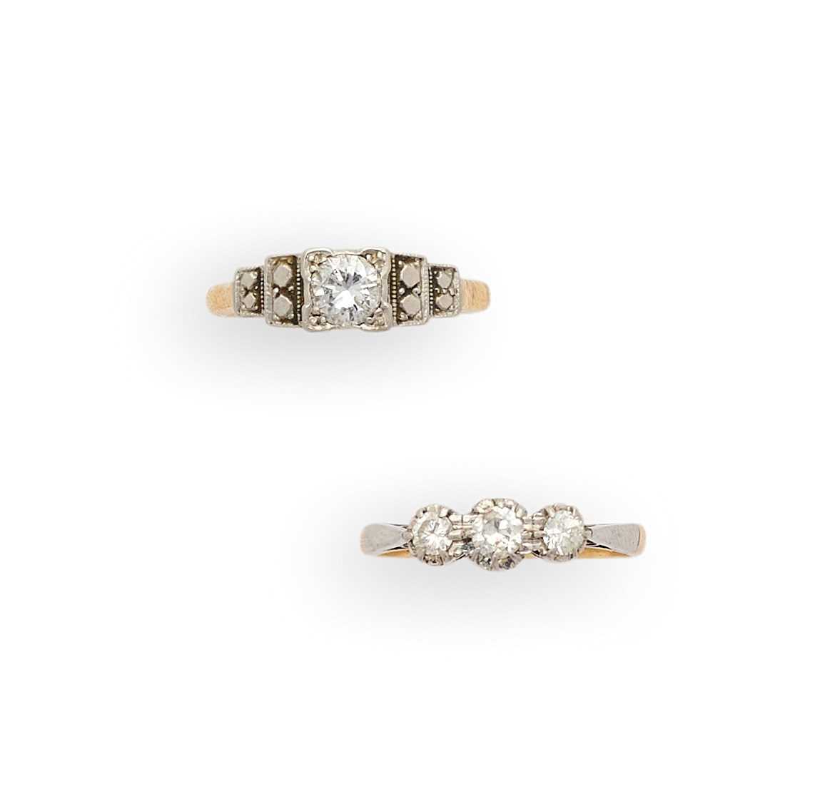 Lot 583 TWO DIAMOND RINGS