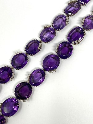 Lot 689 - AMETHYST AND DIAMOND DEMI-PARURE, 1960s