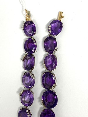 Lot 689 - AMETHYST AND DIAMOND DEMI-PARURE, 1960s
