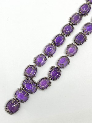 Lot 689 - AMETHYST AND DIAMOND DEMI-PARURE, 1960s