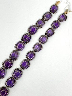 Lot 689 - AMETHYST AND DIAMOND DEMI-PARURE, 1960s