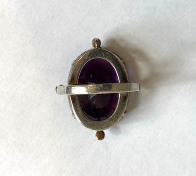 Lot 653 - AMETHYST AND SEED PEARL RING, 1890s COMPOSITE