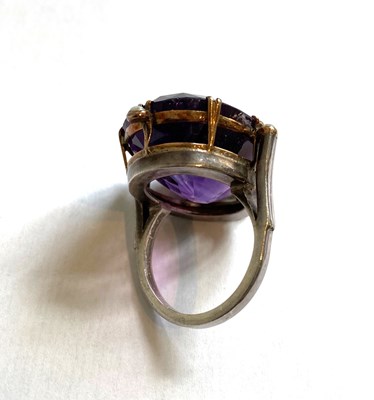 Lot 653 - AMETHYST AND SEED PEARL RING, 1890s COMPOSITE