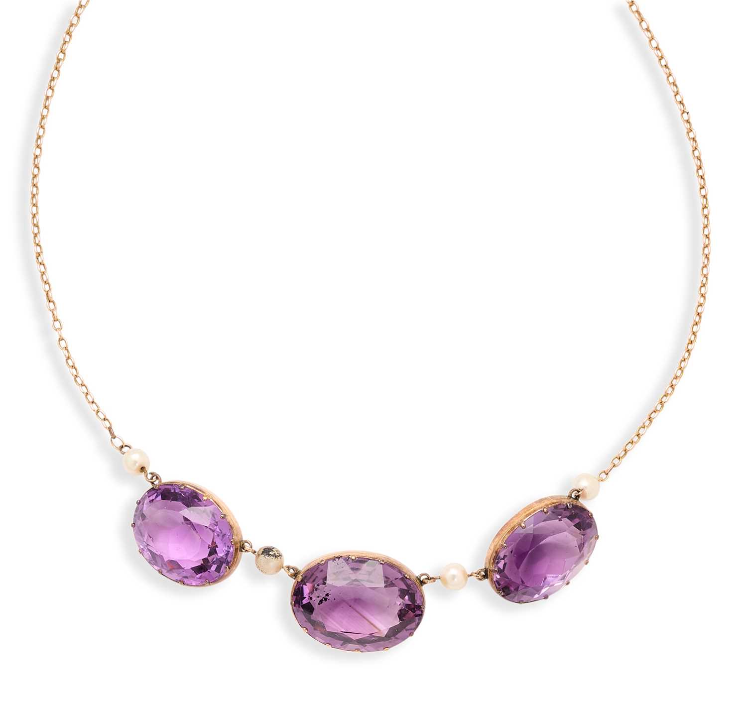 Lot 349 - AMETHYST NECKLACE, 1890s AND LATER