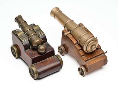 Lot 730 - TWO MODEL CANNON, THE FIRST 19TH CENTURY, THE SECOND BIRMINGHAM, 1904, MAKER’S MARK J&C