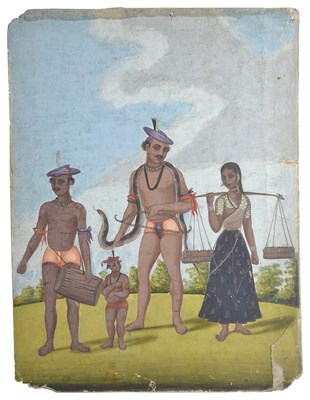 Lot 175 - A COMPANY SCHOOL PORTRAIT OF A TAMIL FAMILY