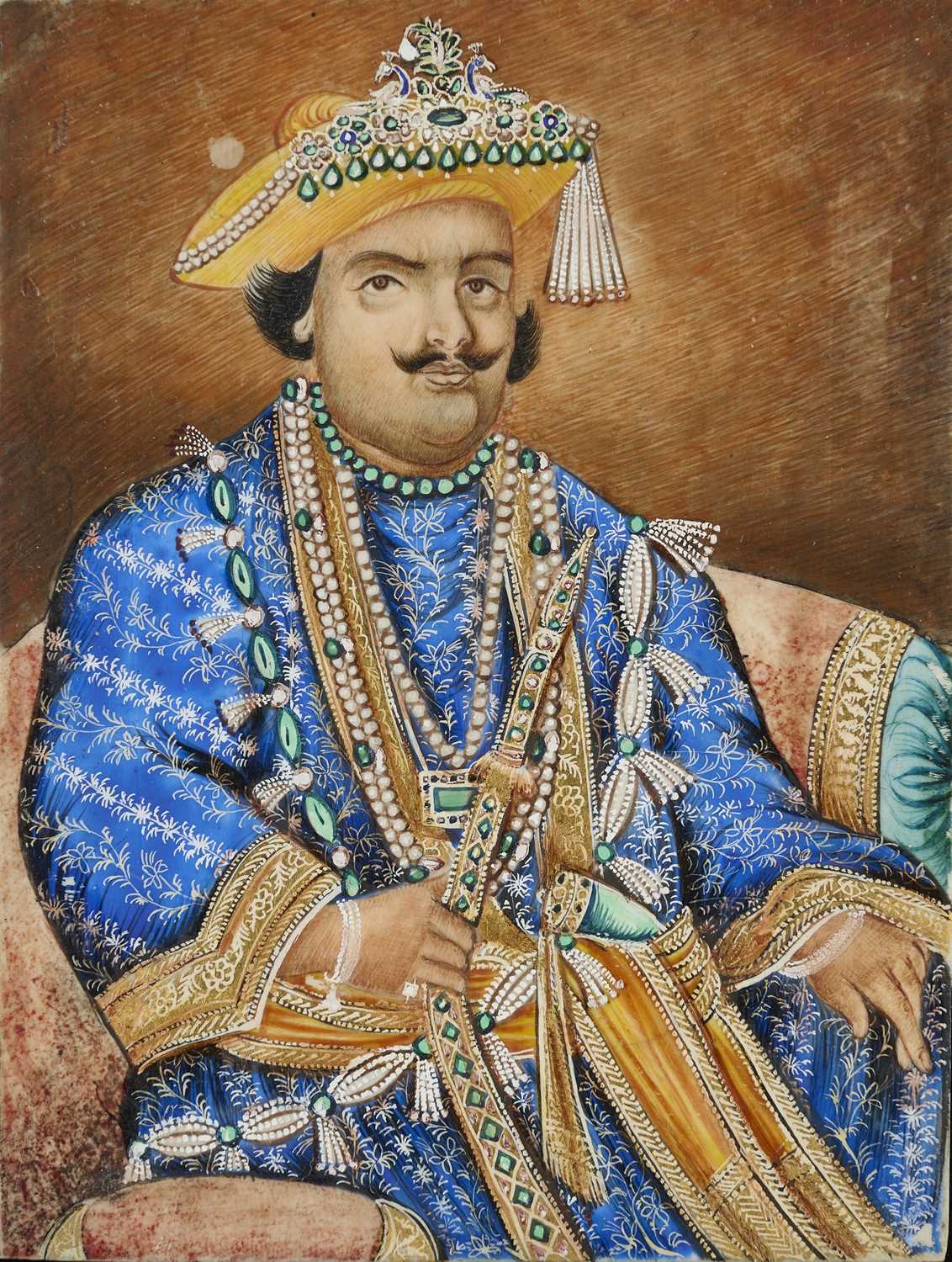 Lot 38 - A PORTRAIT OF MAHARAJAH UDIT NARAYAN SINGH (R.1795-1835), BENARES, INDIA, 19TH CENTURY