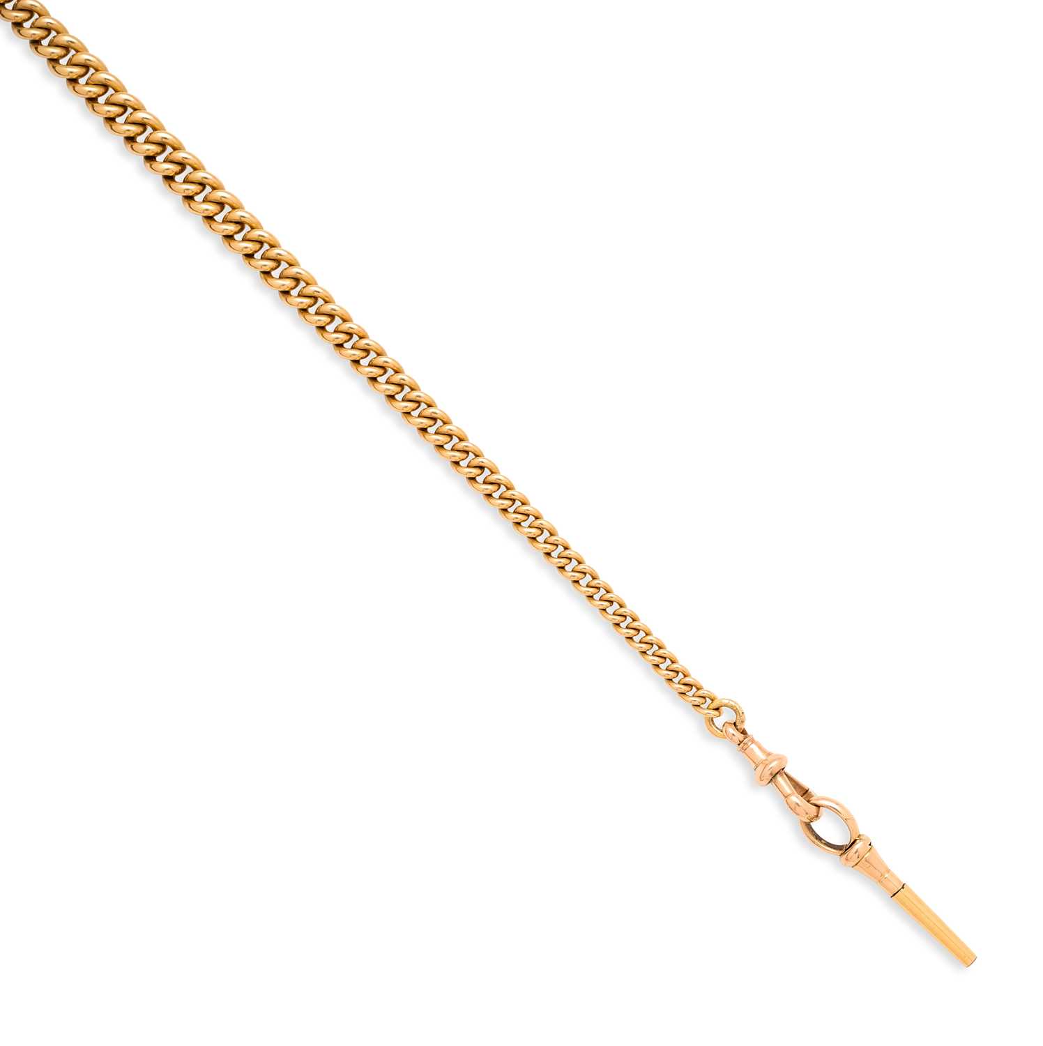 Lot 566 - GOLD ALBERT CHAIN, 1890s
