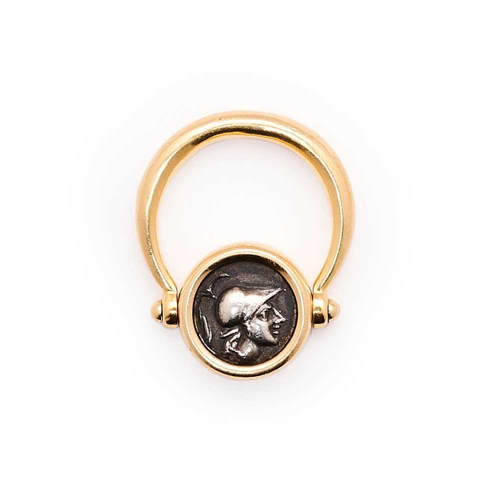 Lot 791 - BULGARI: ANCIENT COIN RING/PENDANT, 2ND CENTURY BC AND 1980s