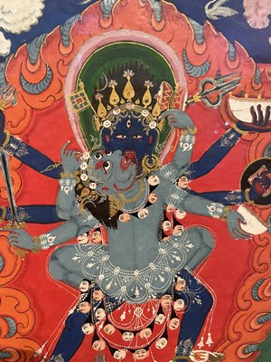 Lot 160 - A GROUP OF FIVE HINDU TANTRIC PAINTINGS, NEPAL, 19TH CENTURY