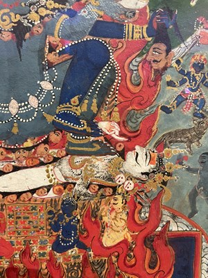 Lot 160 - A GROUP OF FIVE HINDU TANTRIC PAINTINGS, NEPAL, 19TH CENTURY