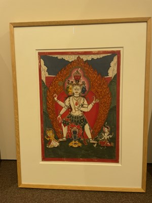 Lot 160 - A GROUP OF FIVE HINDU TANTRIC PAINTINGS, NEPAL, 19TH CENTURY