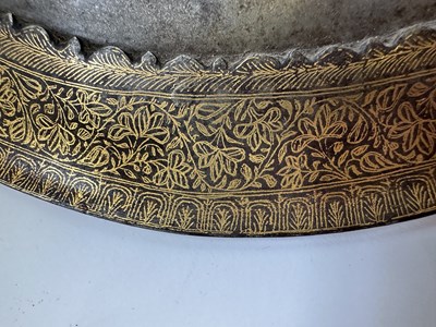 Lot 566 - AN INDIAN CIRCULAR DHAL OF WOOTZ STEEL, 19TH CENTURY