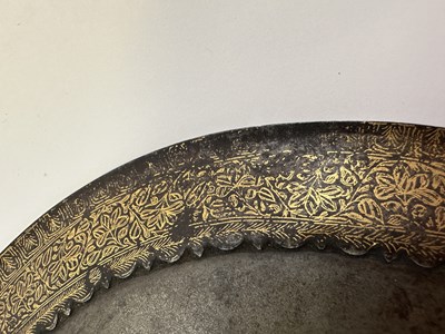 Lot 566 - AN INDIAN CIRCULAR DHAL OF WOOTZ STEEL, 19TH CENTURY