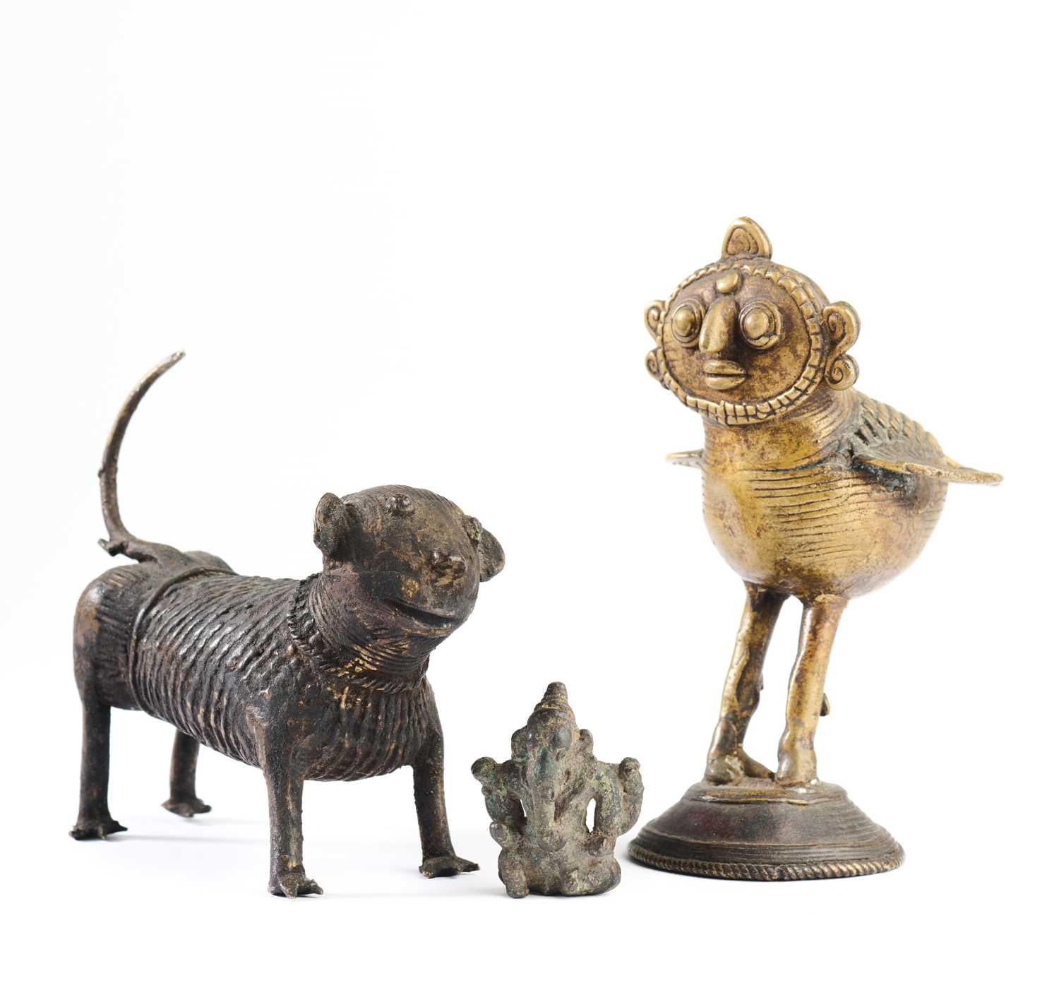 Lot 42 - THREE BRONZE IMAGES, INDIA, 19TH CENTURY AND EARLIER