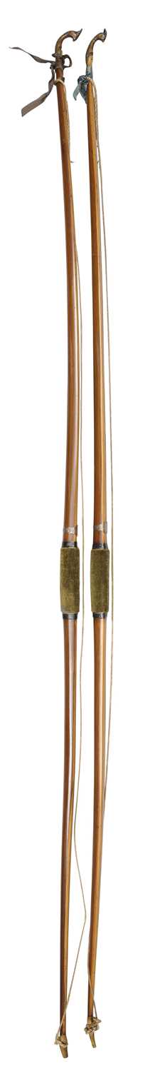 Lot 80 - A PAIR OF ALDRED PRESENTATION LONGBOWS, LATE 19TH/EARLY 20TH CENTURY