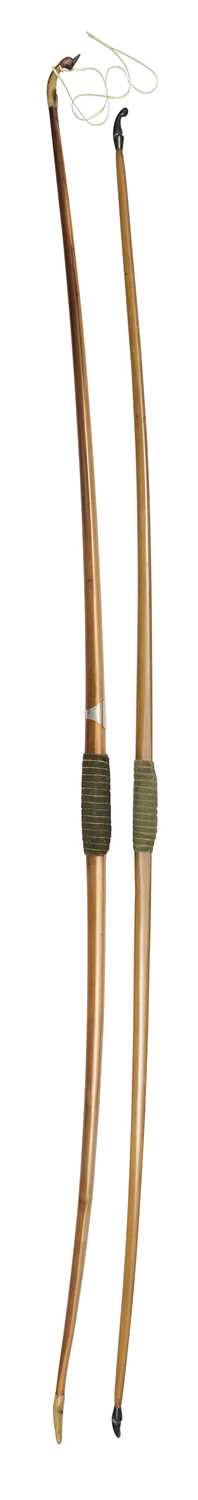 Lot 81 - TWO PRESENTATION LONGBOWS BY ALDRED, LATE 19TH/EARLY 20TH CENTURY