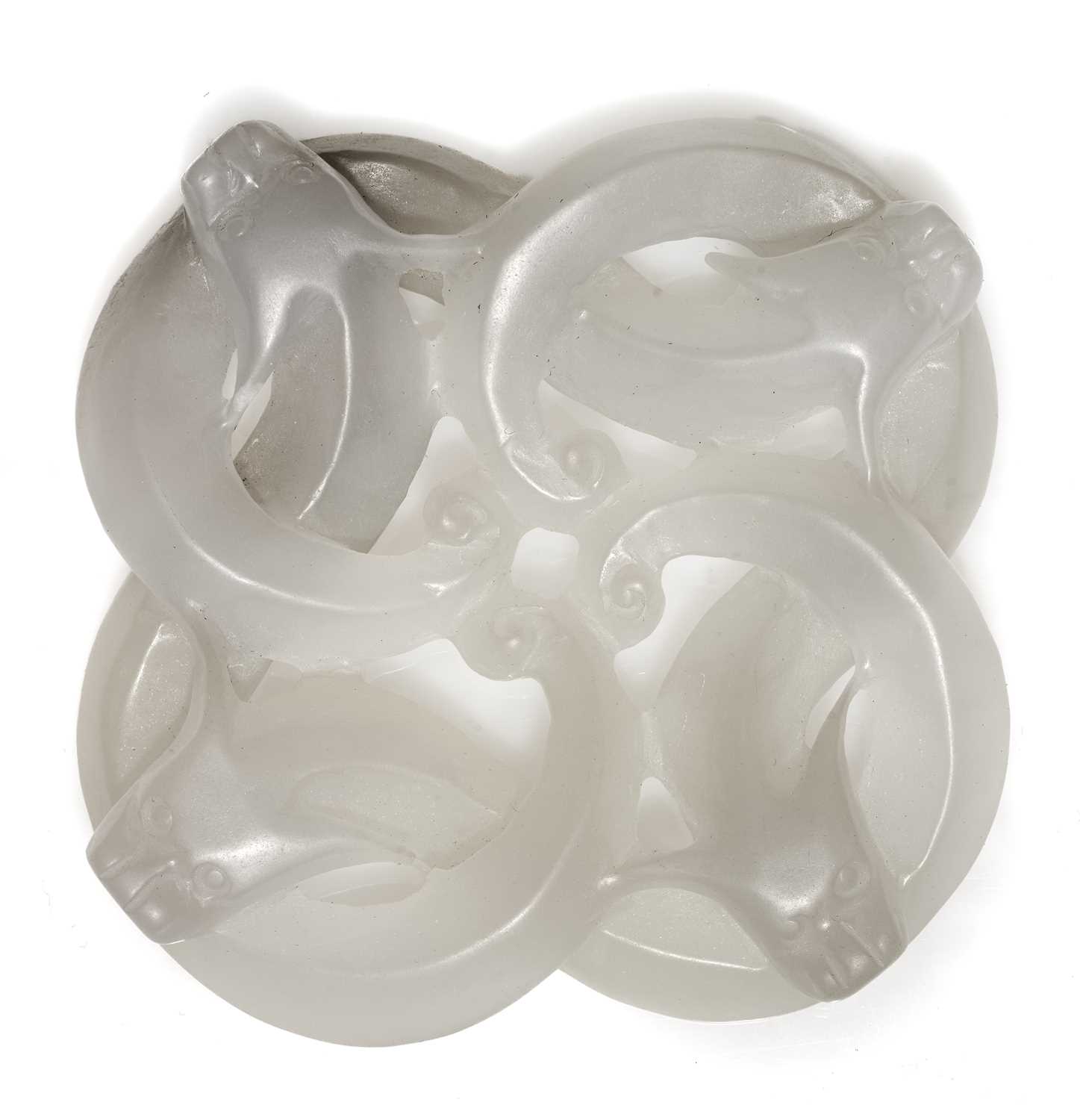 Lot 78 - A CHINESE WHITE JADE 'CHILONG' PENDANT, QING DYNASTY (1644-1911)