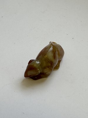 Lot 67 - A CHINESE SHOUSHAN STONE CARVING OF A TREE SHREW, QING DYNASTY (1644-1911)
