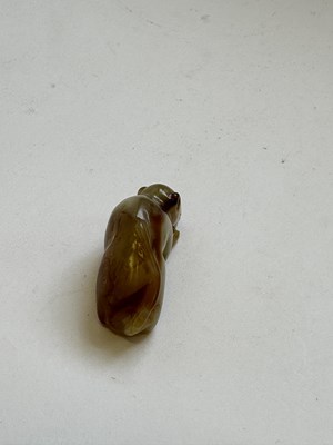 Lot 67 - A CHINESE SHOUSHAN STONE CARVING OF A TREE SHREW, QING DYNASTY (1644-1911)