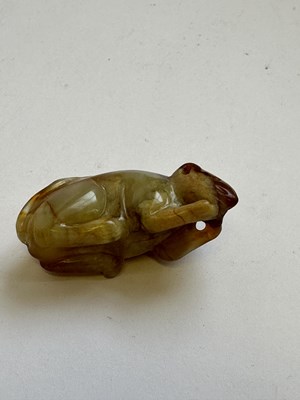 Lot 67 - A CHINESE SHOUSHAN STONE CARVING OF A TREE SHREW, QING DYNASTY (1644-1911)