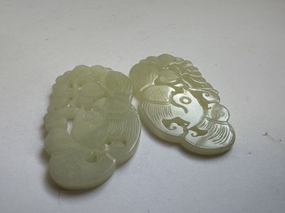 Lot 80 - A PAIR OF CHINESE WHITE JADE 'BAT' PLAQUES, QING DYNASTY (1644-1911)