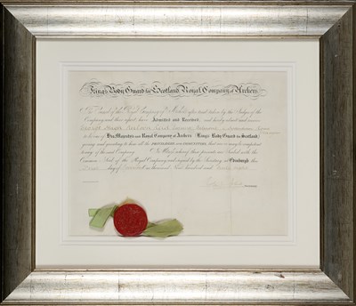 Lot 11 - A ROYAL COMPANY OF ARCHERS ADMISSION CERTIFICATE, GEORGE HUGH NEILSON REID, 1938