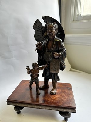 Lot 153 - A FINE JAPANESE BRONZE OKIMONO OF ONI, MEIJI PERIOD (1868-1912)