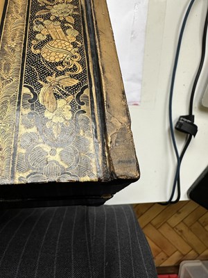 Lot 35 - A CHINESE EXPORT LACQUER FOLDING GAMES BOARD, QING DYNASTY, MID 19TH CENTURY