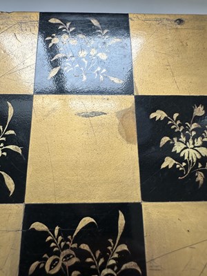 Lot 35 - A CHINESE EXPORT LACQUER FOLDING GAMES BOARD, QING DYNASTY, MID 19TH CENTURY
