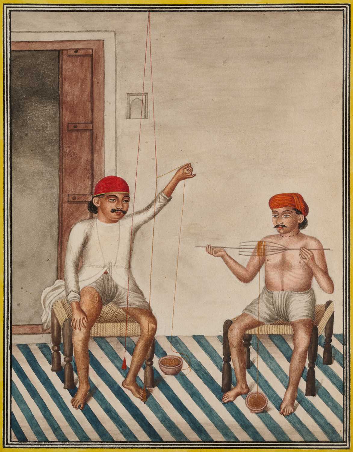 Lot 25 - A DEPICTION OF THREAD WORKERS, LUCKNOW, INDIA, CIRCA 1825
