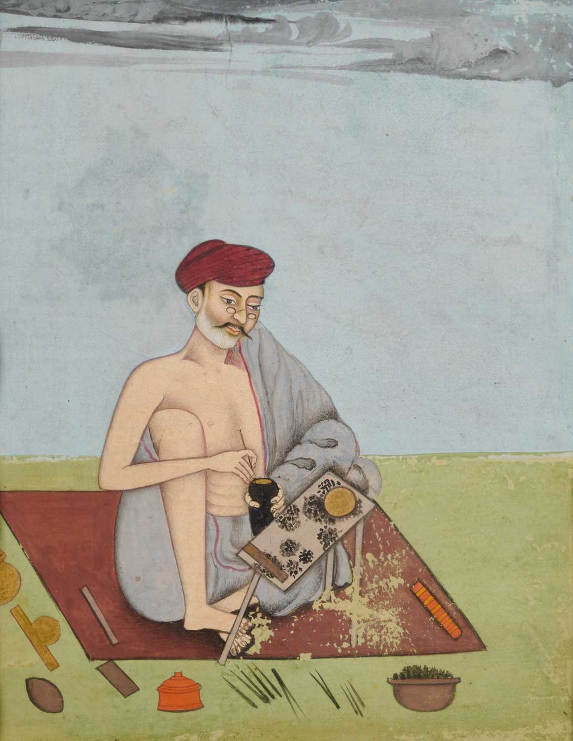 Lot 75 - A DEPICTION OF AN ARTIST, PUNJAB, INDIA, SECOND HALF 19TH CENTURY