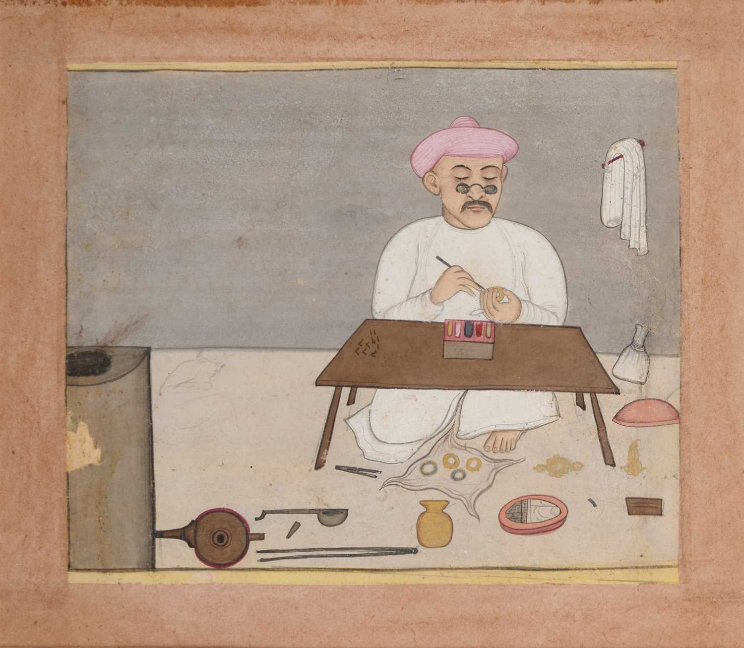 Lot 74 - A DEPICTION OF A JEWELLER, PUNJAB, NORTH INDIA, SECOND HALF 19TH CENTURY