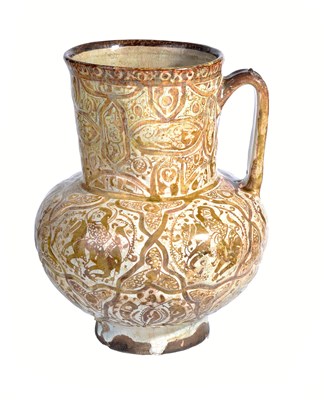 Lot 214 - A KASHAN LUSTRE JUG