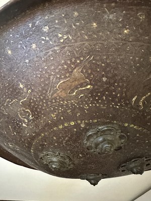 Lot 565 - THREE INDIAN HIDE SHIELDS (DHAL), 19TH CENTURY