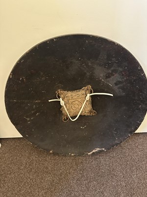 Lot 565 - THREE INDIAN HIDE SHIELDS (DHAL), 19TH CENTURY