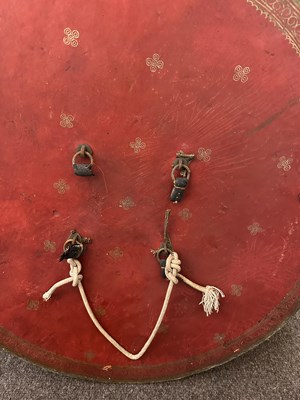 Lot 565 - THREE INDIAN HIDE SHIELDS (DHAL), 19TH CENTURY