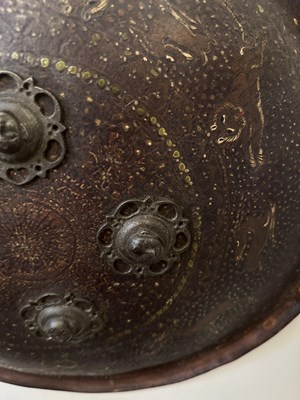 Lot 565 - THREE INDIAN HIDE SHIELDS (DHAL), 19TH CENTURY