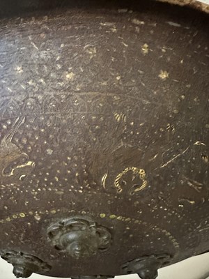 Lot 565 - THREE INDIAN HIDE SHIELDS (DHAL), 19TH CENTURY