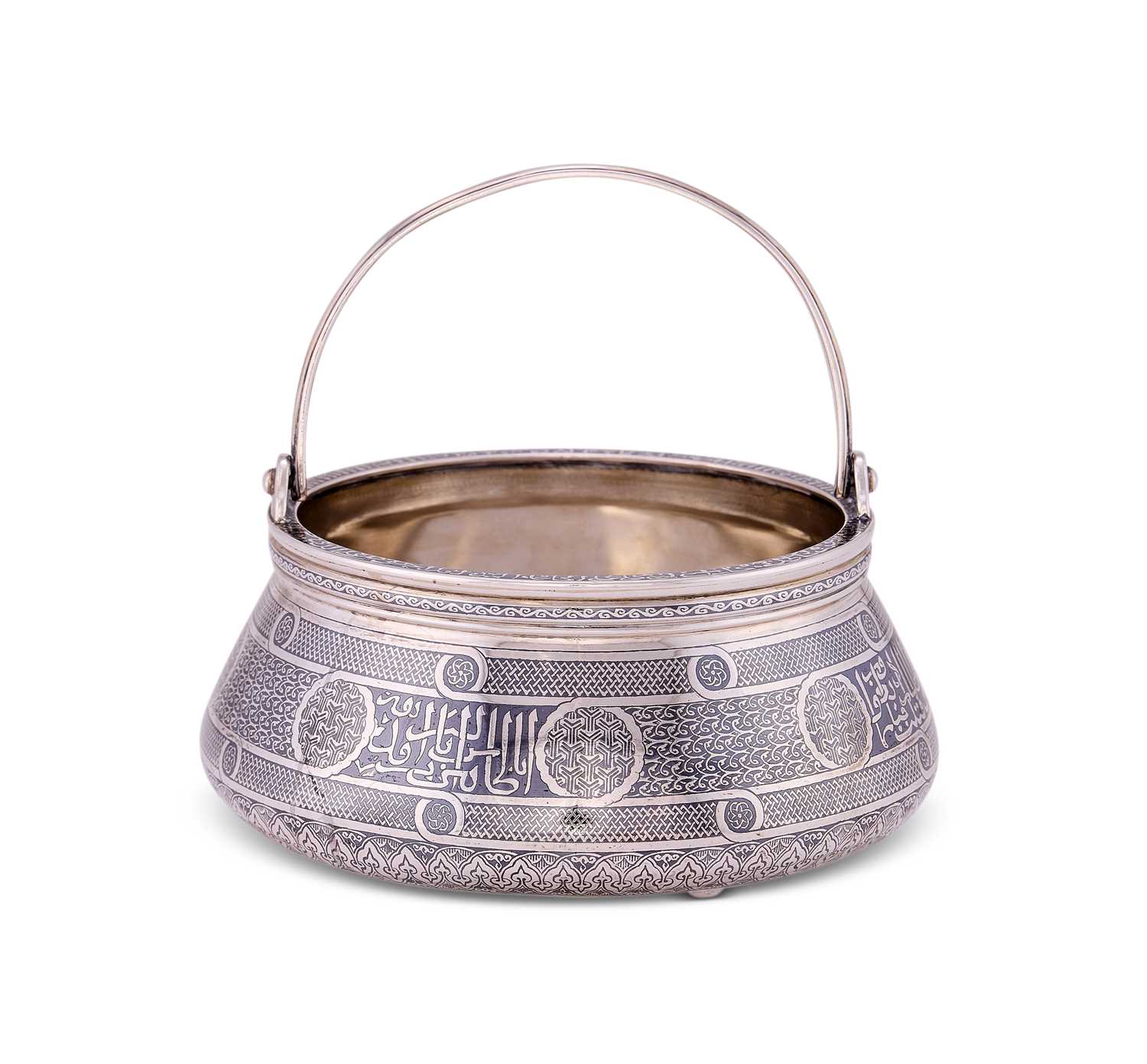 Lot 118 - A RUSSIAN SILVER AND NIELLO 'MAMLUK' BOWL, VASILIY SEMENOV, MOSCOW, 1862