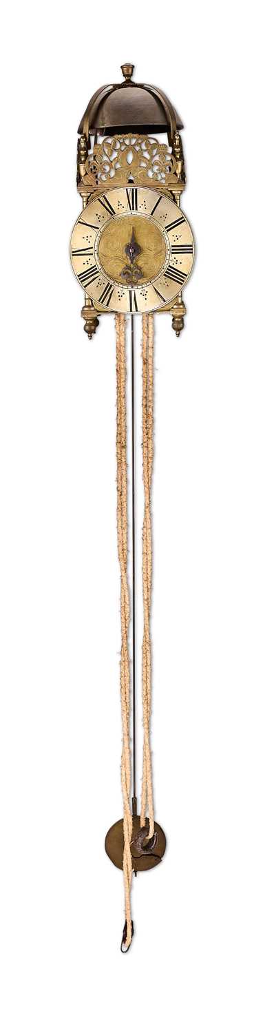 Lot 107 - A BRASS LANTERN CLOCK, WILLIAM RAYMENT, STOWMARKET, 1ST HALF 18TH CENTURY