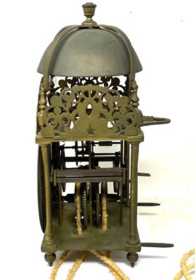 Lot 107 - A BRASS LANTERN CLOCK, WILLIAM RAYMENT, STOWMARKET, 1ST HALF 18TH CENTURY
