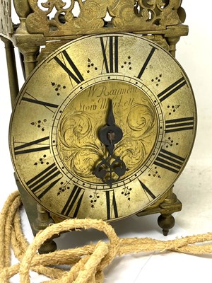 Lot 107 - A BRASS LANTERN CLOCK, WILLIAM RAYMENT, STOWMARKET, 1ST HALF 18TH CENTURY
