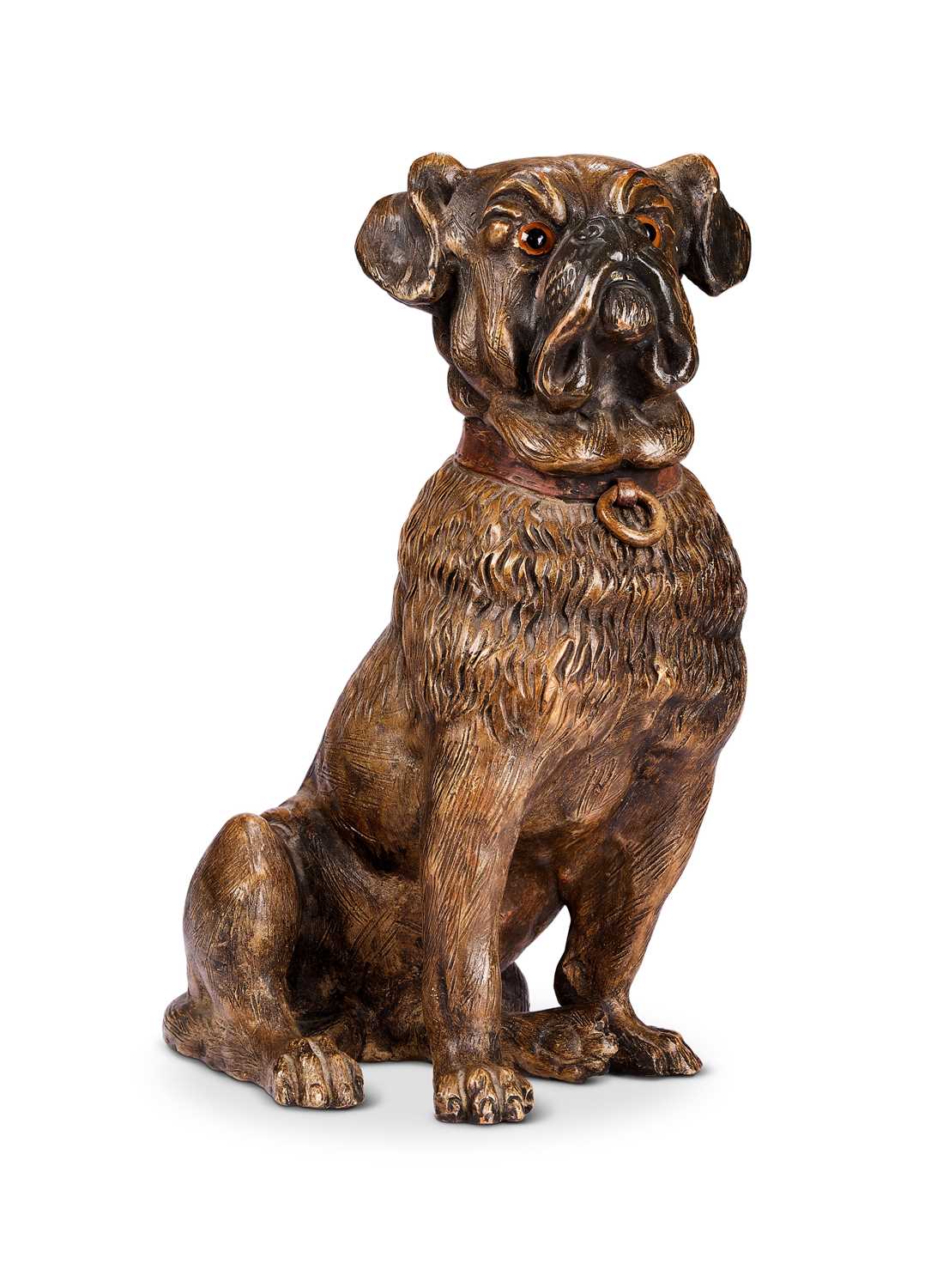 Lot 91 - A PAINTED TERRACOTTA FIGURE OF A PUG DOG, AUSTRIAN, CIRCA 1900