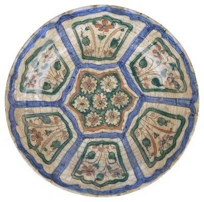 Lot 229 - â€¡A SAFAVID 'KUBACHI' POTTERY DISH