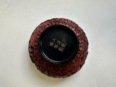 Lot 37 - A CHINESE CINNABAR LACQUER BOWL