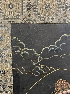 Lot 156 - A BLACK GROUND THANG-KA DEPICTING MAHAKALA, TIBET, 18TH/19TH CENTURY