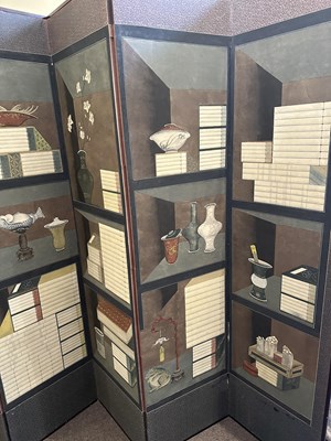 Lot 142 - A KOREAN CHAEKGEORI EIGHT-FOLD SCREEN WITH HIDDEN ARTIST SEAL, JOSEON DYNASTY, 19TH CENTURY